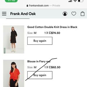 Frank and Oak black dress never worn